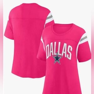Women's Fanatics Dallas Cowboys Pink Earned Short Sleeve TShirt